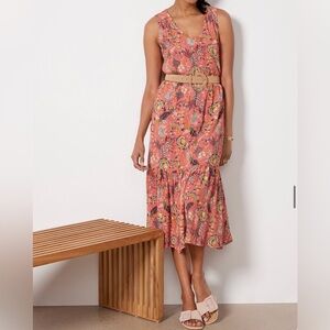 Evereve Floral Sleeveless Midi Dress